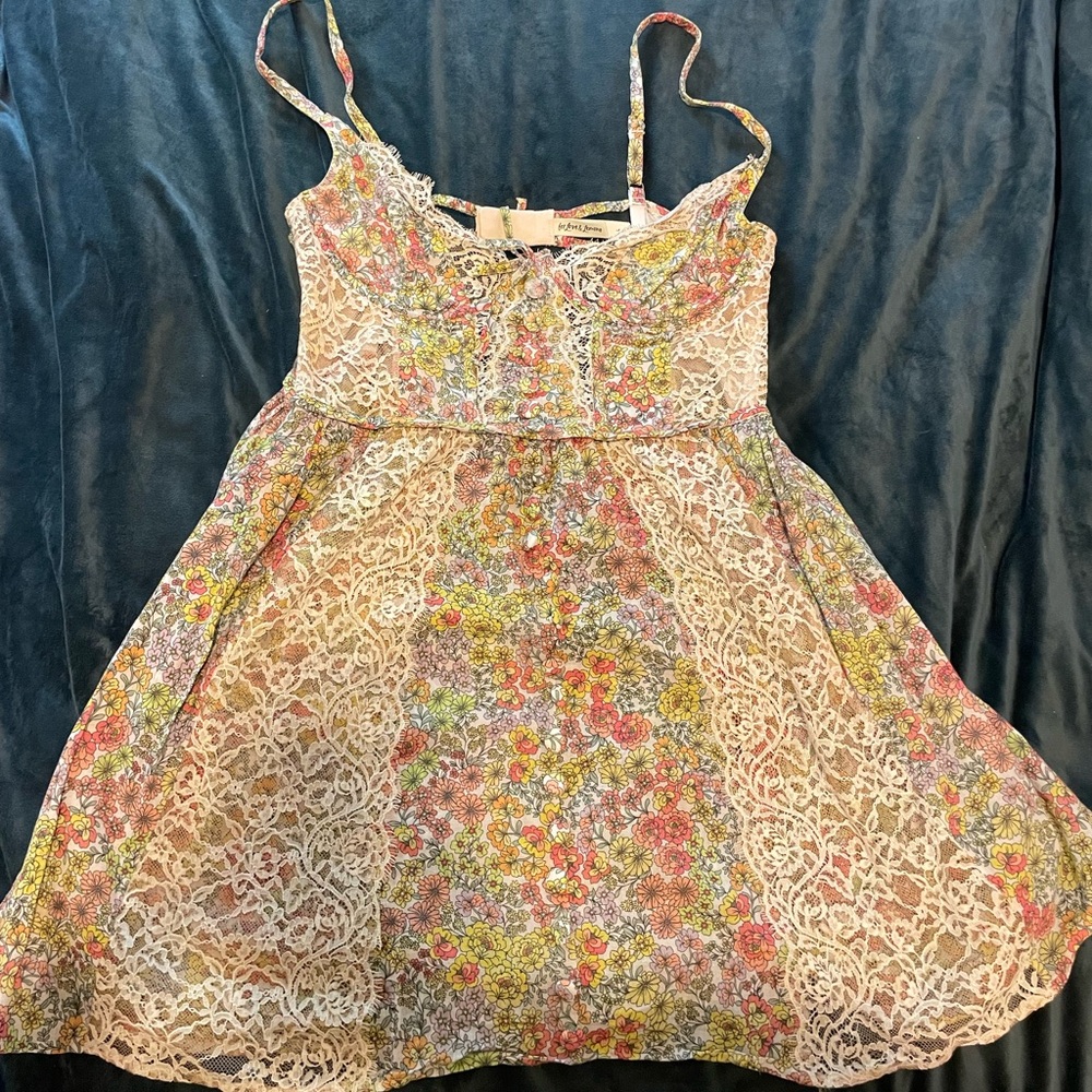 For Love And Lemons Floral Lace Mini Dress